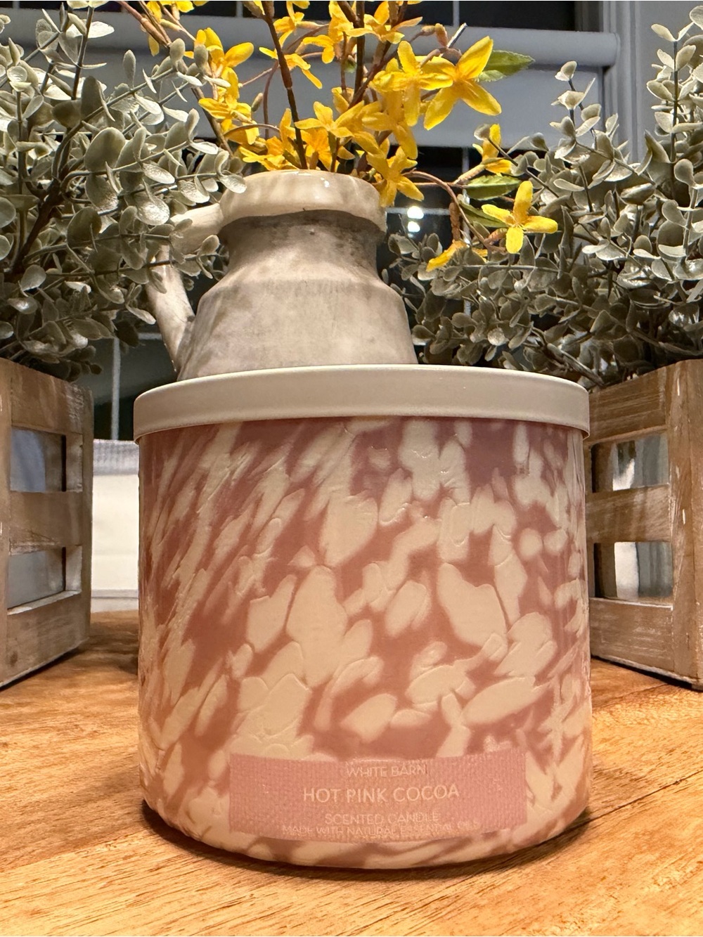 Bath & Body Works White Barn Hot Pink Cocoa Candle - 14.5 oz